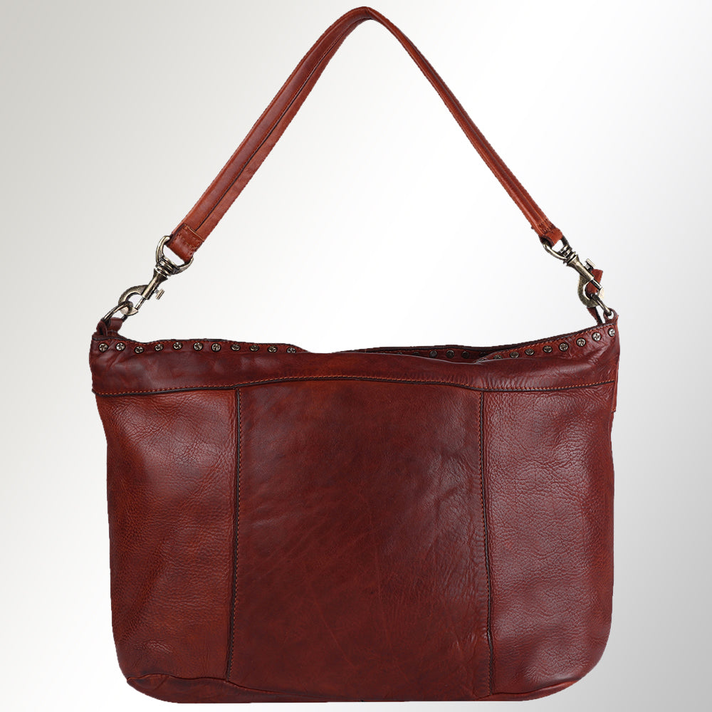 Spaghetti Western Swc183Cg Hobo Vintage Handmade Drum Dyed Genuine European Cowhide Leather Women Bag Western Handbag Purse