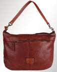Spaghetti Western Swc183Cg Hobo Vintage Handmade Drum Dyed Genuine European Cowhide Leather Women Bag Western Handbag Purse