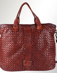 Spaghetti Western Swc187Cg Tote Vintage Handmade Drum Dyed Genuine European Cowhide Leather Women Bag Western Handbag Purse