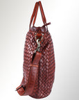 Spaghetti Western Swc187Cg Tote Vintage Handmade Drum Dyed Genuine European Cowhide Leather Women Bag Western Handbag Purse