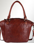 Spaghetti Western Swc188Cg Tote Vintage Handmade Drum Dyed Genuine European Cowhide Leather Women Bag Western Handbag Purse