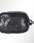 Spaghetti Western Swc200Blk Wristlet Vintage Handmade Drum Dyed Genuine European Cowhide Leather Women Bag Western Handbag Purse