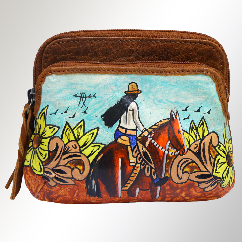 American Darling Coin Purse Genuine Leather women bag western handbag purse
