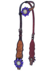 Bar H Equine American Leather Horse Saddle Tack One Ear Headstall | Breast Collar | Browband Headstall | Wither Strap | Tack Set for Horses BER113