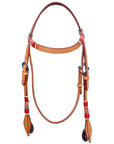 Bar H Equine Western Horse Rawhide Genuine American Leather Headstall