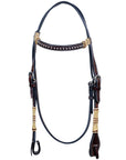 Bar H Equine Western Horse Rawhide Genuine American Leather Headstall