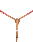 BAR H EQUINE Red Rawhide Horse Western Leather Breast Collar Tan