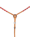 BAR H EQUINE Red Rawhide Horse Western Leather Breast Collar Tan
