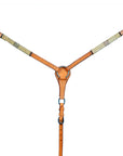 BAR H EQUINE Natural Rawhide Horse Western Leather Breast Collar Tan