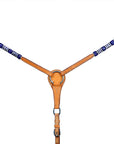 BAR H EQUINE Genuine Blue Rawhide Horse Western Leather Breast Collar Tan