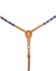 BAR H EQUINE Genuine Blue Rawhide Horse Western Leather Breast Collar Tan