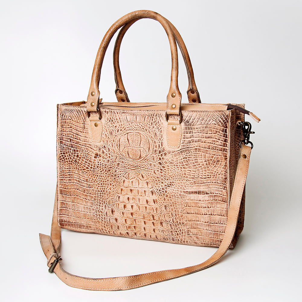 American Darling Briefcase Hand Tooled Genuine Leather Women Bag Western Handbag Purse