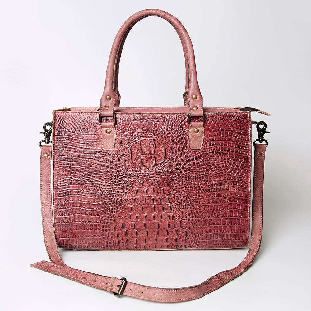 American Darling Briefcase Hand Tooled Genuine Leather Women Bag Western Handbag Purse