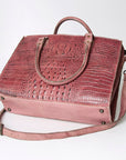 American Darling Briefcase Hand Tooled Genuine Leather Women Bag Western Handbag Purse