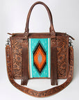 American Darling Briefcase Hand Tooled Saddle Blanket Genuine Leather women bag western handbag purse