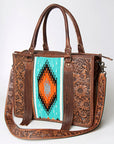 American Darling Briefcase Hand Tooled Saddle Blanket Genuine Leather women bag western handbag purse