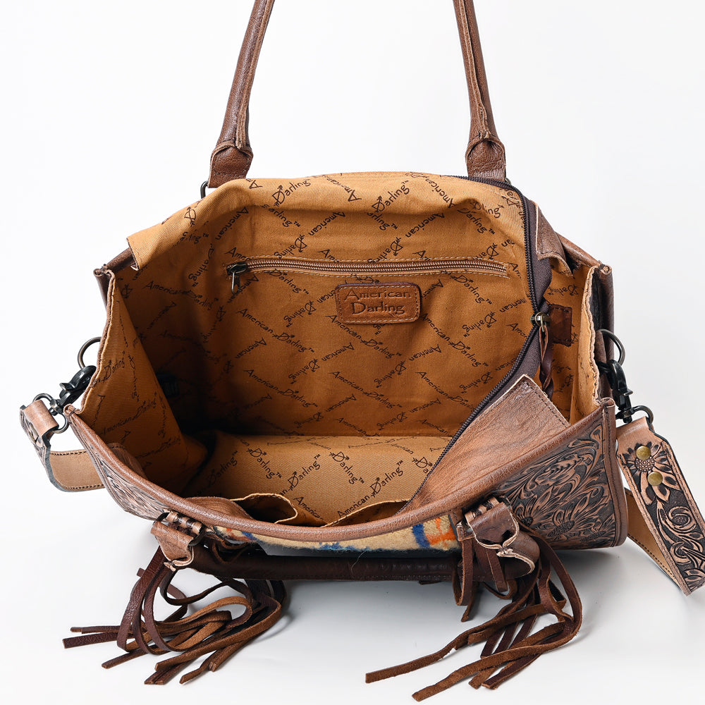 American Darling Briefcase Hand Tooled Saddle Blanket Genuine Leather women bag western handbag purse
