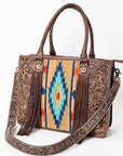 American Darling Briefcase Hand Tooled Saddle Blanket Genuine Leather women bag western handbag purse