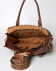 American Darling Briefcase Hand Tooled Saddle Blanket Genuine Leather women bag western handbag purse