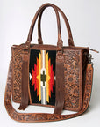 American Darling Briefcase Hand Tooled Saddle Blanket Genuine Leather women bag western handbag purse