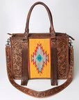 American Darling Briefcase Hand Tooled Saddle Blanket Genuine Leather women bag western handbag purse