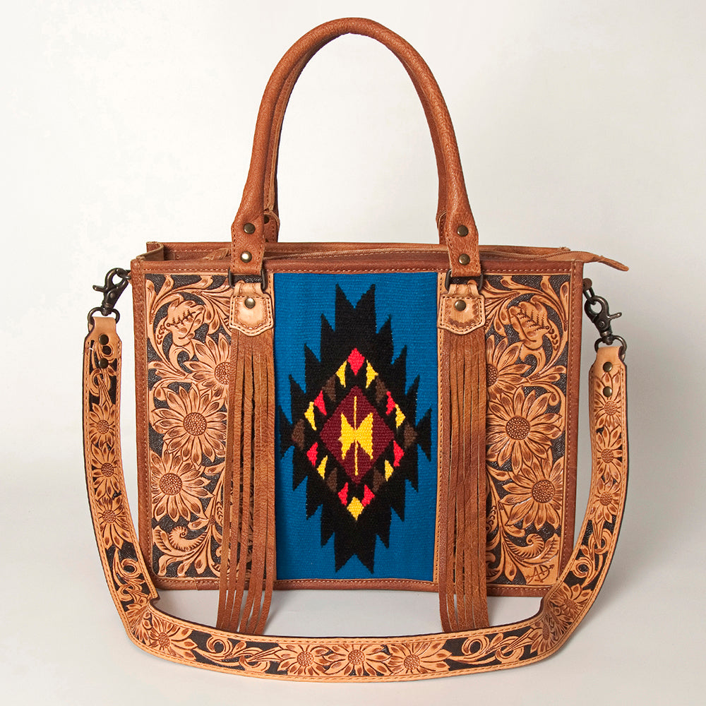 American Darling Briefcase Hand Tooled Saddle Blanket Genuine Leather women bag western handbag purse