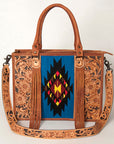 American Darling Briefcase Hand Tooled Saddle Blanket Genuine Leather women bag western handbag purse