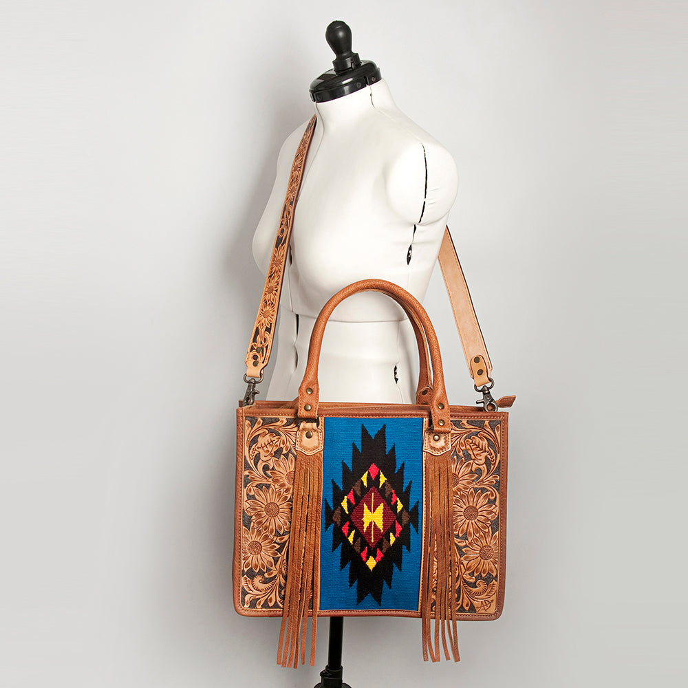 American Darling Briefcase Hand Tooled Saddle Blanket Genuine Leather women bag western handbag purse