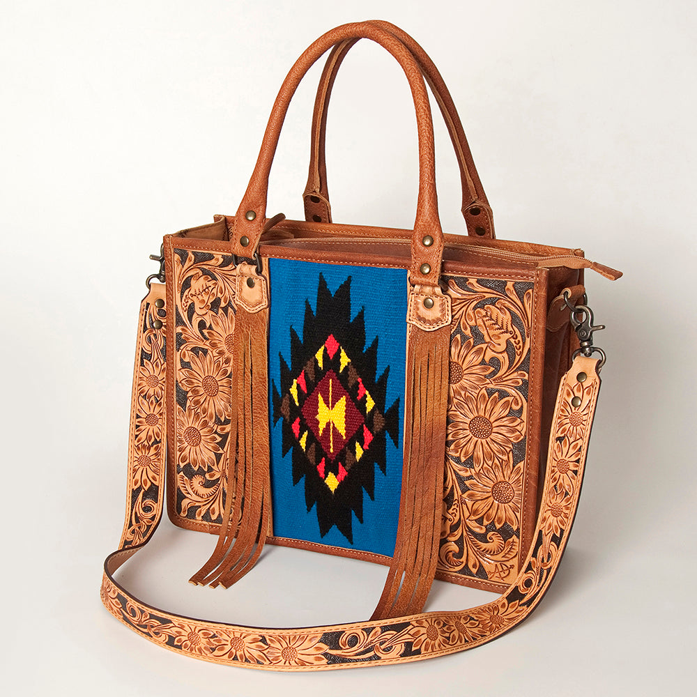 American Darling Briefcase Hand Tooled Saddle Blanket Genuine Leather women bag western handbag purse