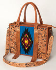 American Darling Briefcase Hand Tooled Saddle Blanket Genuine Leather women bag western handbag purse