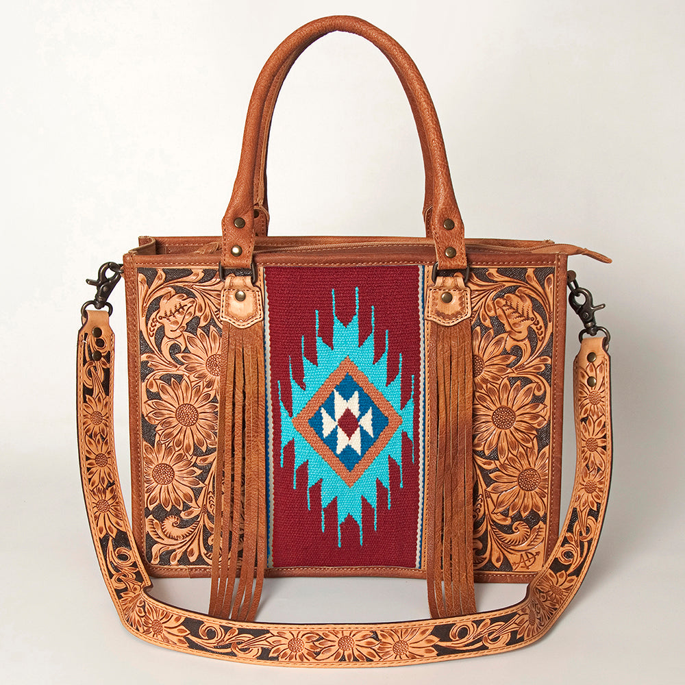 American Darling Briefcase Hand Tooled Saddle Blanket Genuine Leather women bag western handbag purse