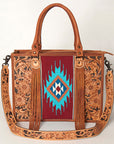 American Darling Briefcase Hand Tooled Saddle Blanket Genuine Leather women bag western handbag purse