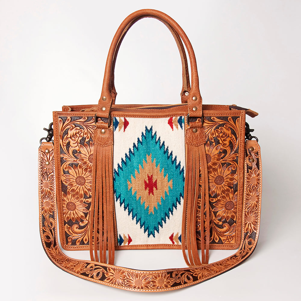 American Darling Briefcase Hand Tooled Saddle Blanket Genuine Leather women bag western handbag purse