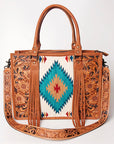 American Darling Briefcase Hand Tooled Saddle Blanket Genuine Leather women bag western handbag purse