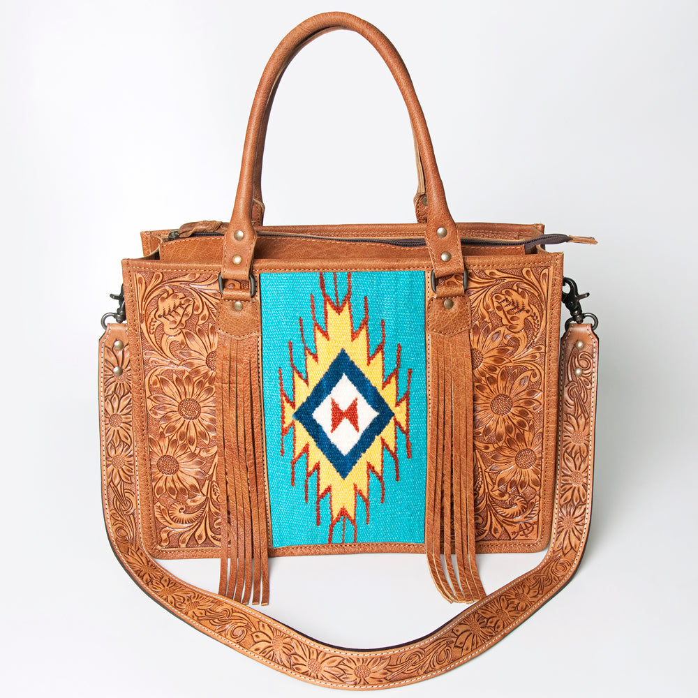 American Darling Briefcase Hand Tooled Saddle Blanket Genuine Leather women bag western handbag purse