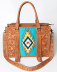 American Darling Briefcase Hand Tooled Saddle Blanket Genuine Leather women bag western handbag purse