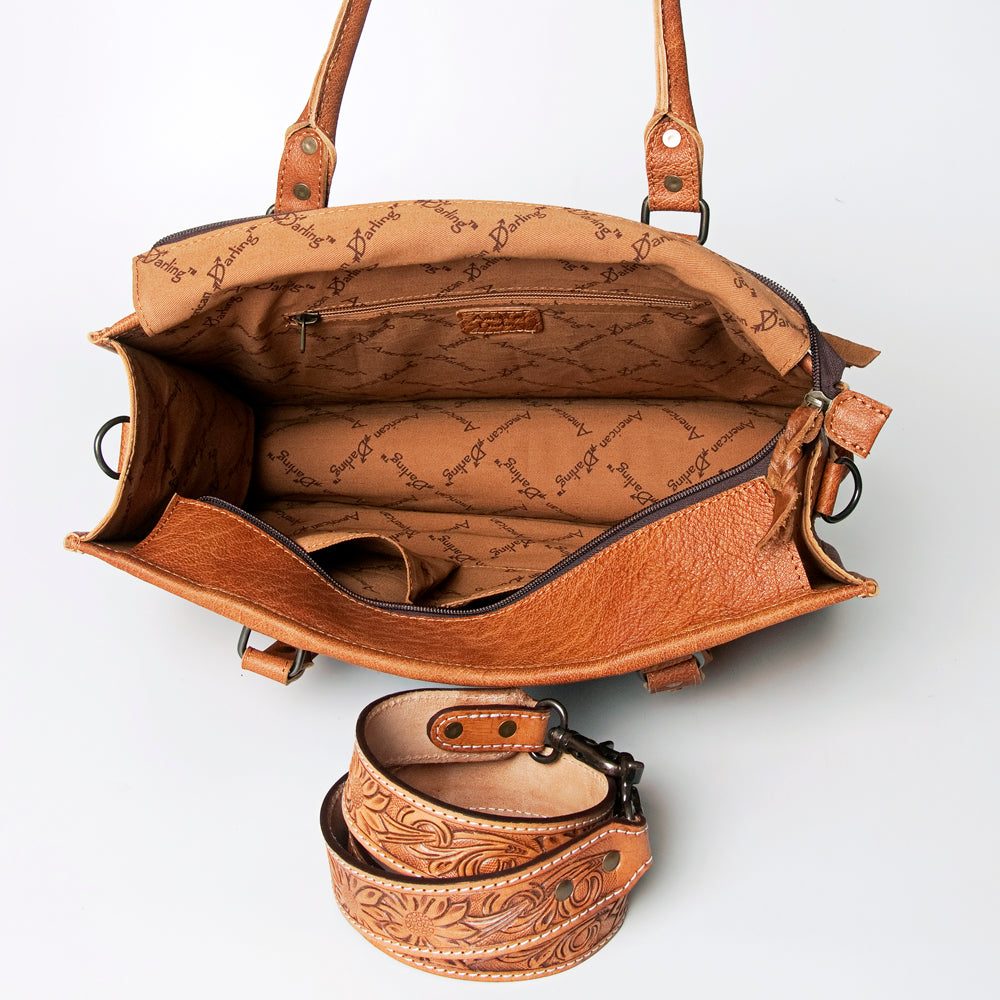 American Darling Briefcase Hand Tooled Saddle Blanket Genuine Leather women bag western handbag purse