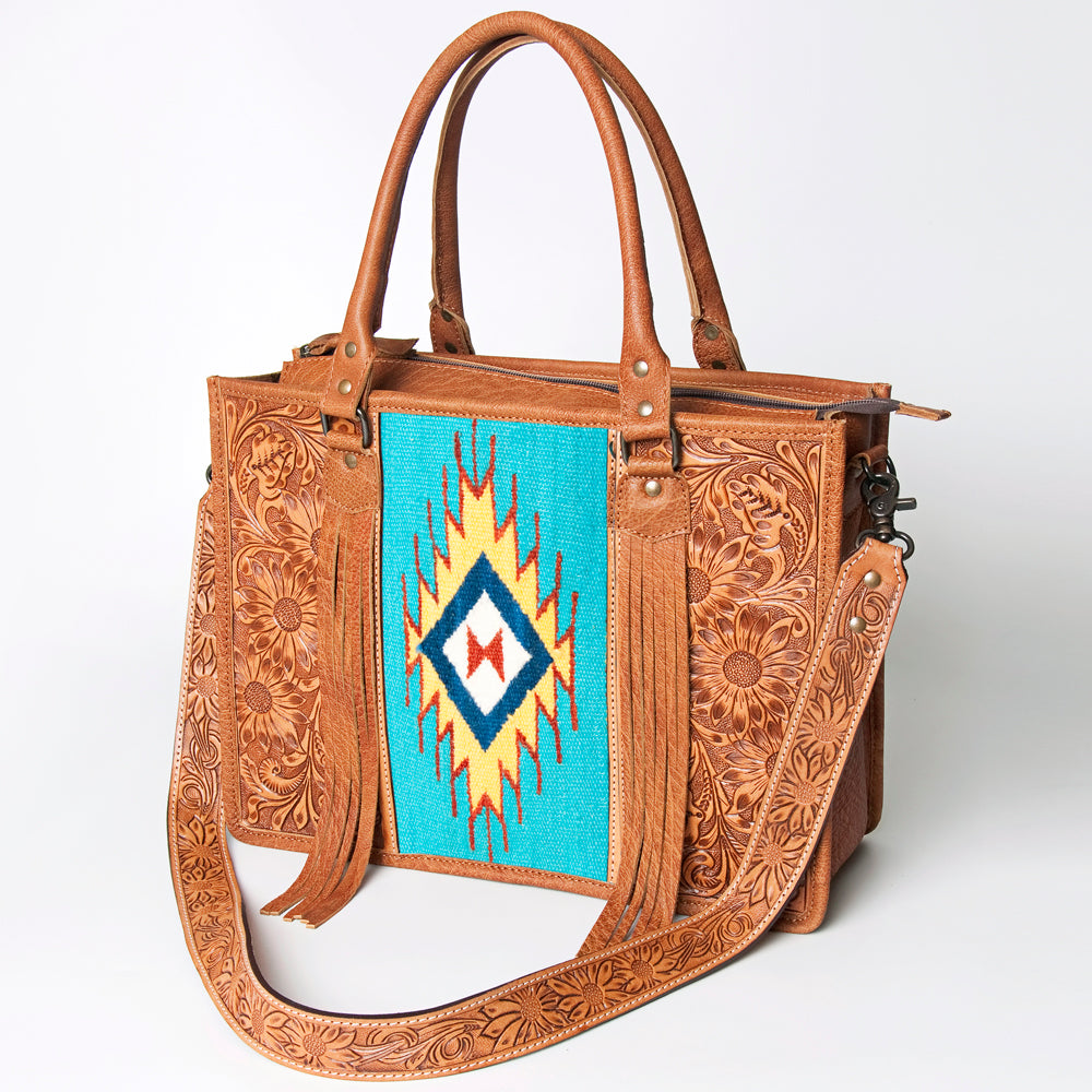 American Darling Briefcase Hand Tooled Saddle Blanket Genuine Leather women bag western handbag purse