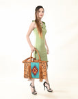 American Darling Briefcase Hand Tooled Saddle Blanket Genuine Leather women bag western handbag purse