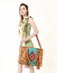 American Darling Briefcase Hand Tooled Saddle Blanket Genuine Leather women bag western handbag purse