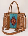 American Darling Briefcase Hand Tooled Saddle Blanket Genuine Leather women bag western handbag purse