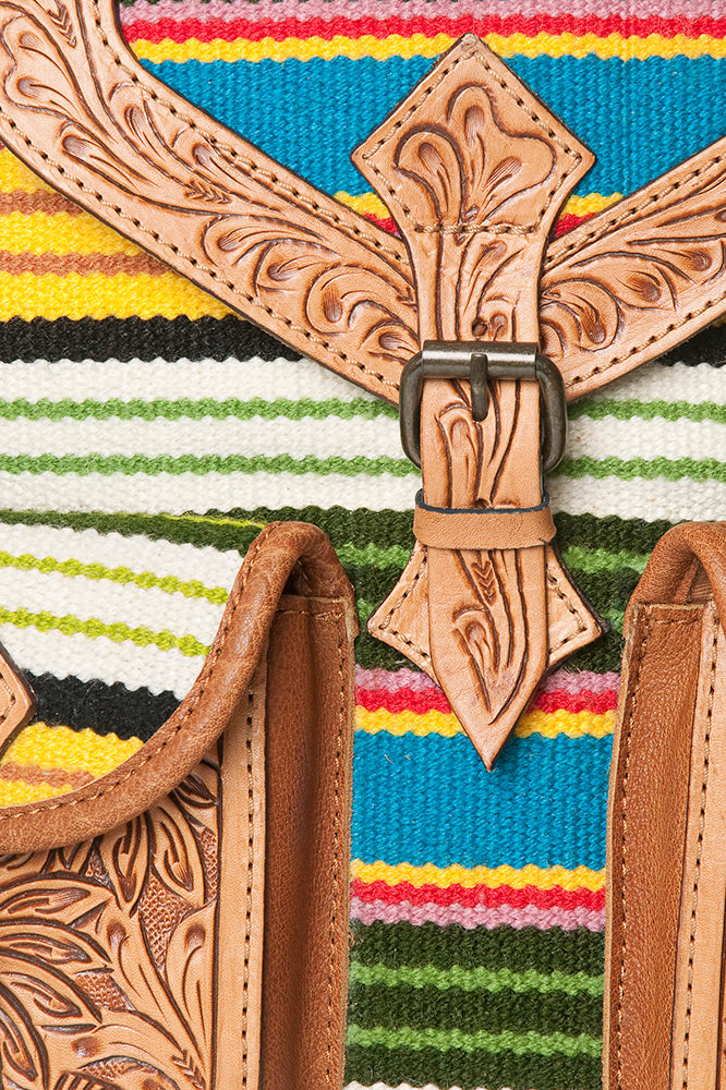 American Darling Hand Tooled Saddle Blanket Genuine Leather Women Bag Western Handbag Purse
