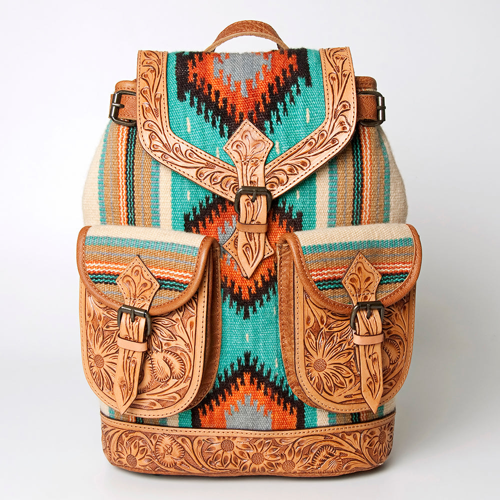 American Darling Hand Tooled Saddle Blanket Genuine Leather Women Bag Western Handbag Purse