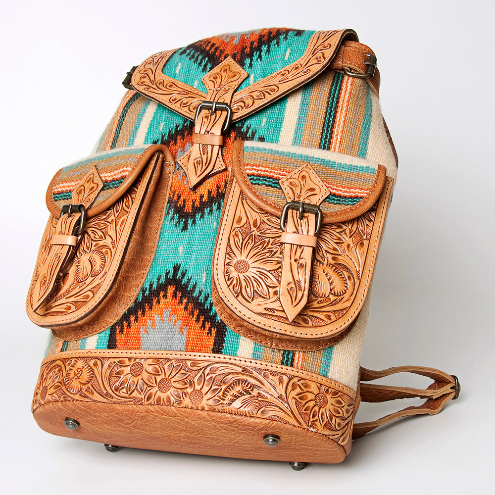 American Darling Hand Tooled Saddle Blanket Genuine Leather Women Bag Western Handbag Purse