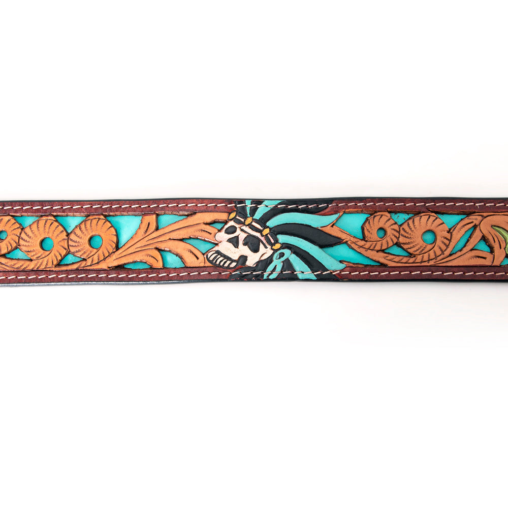 American Darling ADBLF128-L Beautifully Hand Tooled Genuine American Leather Belt Men and  Women