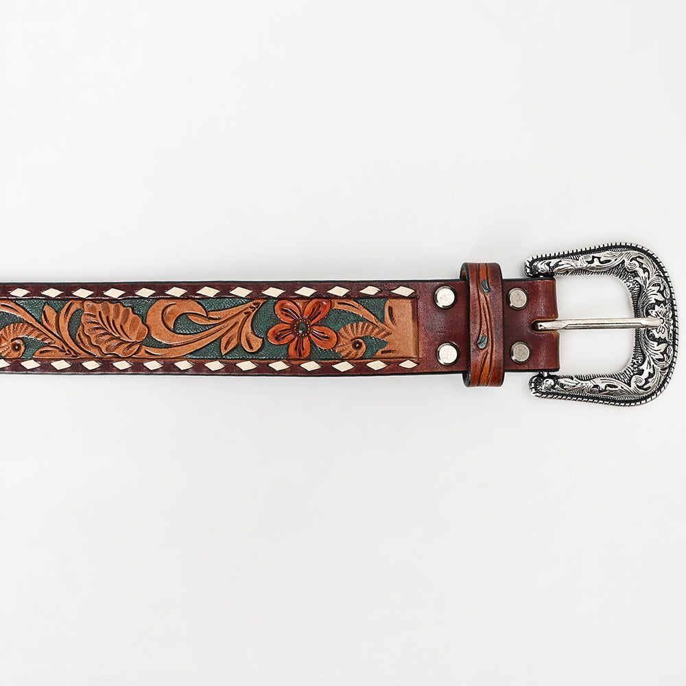 American Darling ADBLF137-L Beautifully Hand Tooled Genuine American Leather Belt Men and  Women