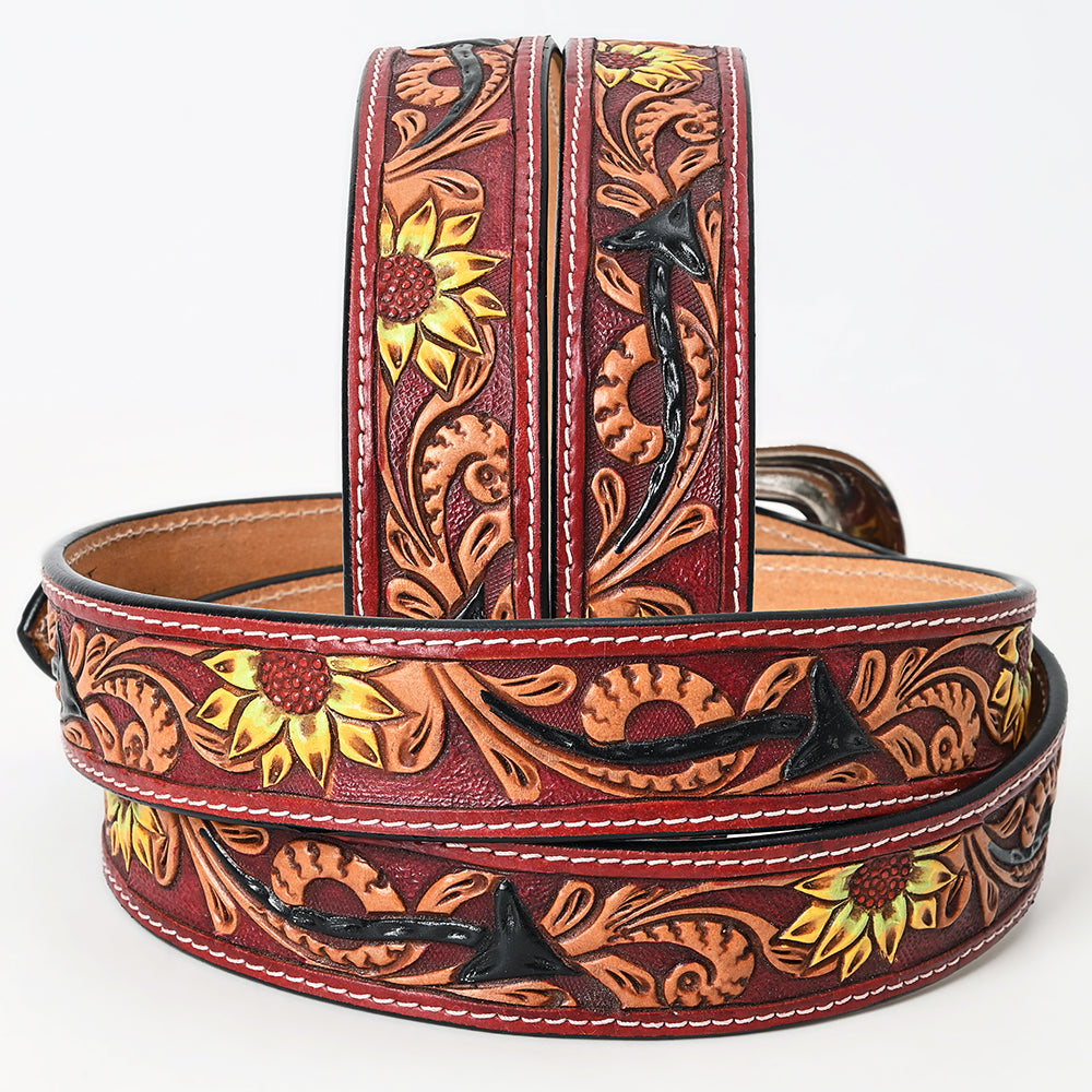 American Darling Beautifully Hand Tooled Genuine American Leather Belt Men and  Women