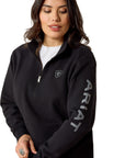 Ariat Women's Black Logo 1/2 Zip Sweatshirt