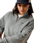 Ariat Women's Heather Grey Logo 1/2 Zip Sweatshirt