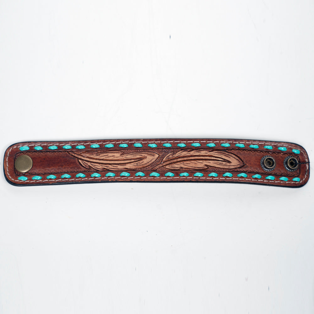 American Darling ADBRF111A Hand tooled carved Genuine Leather Bracelet women